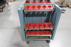 Lista Rolling Tool Cart with Adjustable Shelves, 55 CAT50 Tool Pockets and (16) CAT 50 CAPTO C4-C6 Tool Holders