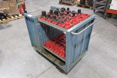 Lista Rolling Tool Cart with Adjustable Shelves, 55 CAT50 Tool Pockets and (16) CAT 50 CAPTO C4-C6 Tool Holders