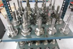 Command Heavy-Duty 95 Pocket CAT50 Tool Rack W/ Erickson CAT50 Hydraulic Tool Holders (55) Mostly Metric