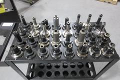 Big Bear Rolling Tool Cart with (64) CAT50 Pockets and (47) CAT50 Assorted Tool Holders