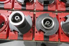 Lista Rolling Tool Cart with Adjustable Shelves, 55 CAT50 Tool Pockets and (16) CAT 50 CAPTO C4-C6 Tool Holders