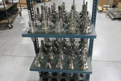 Command Heavy-Duty 95 Pocket CAT50 Tool Rack W/ Erickson CAT50 Hydraulic Tool Holders (55) Mostly Metric