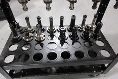 Big Bear Rolling Tool Cart with (64) CAT50 Pockets and (47) CAT50 Assorted Tool Holders