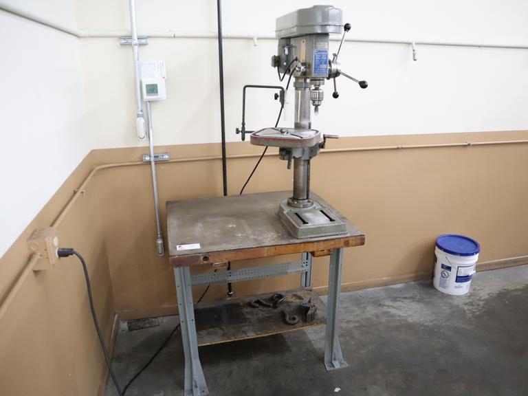 Continental 14" Drill Press on Work Bench, 12 Speed, Single Phase, 1/2 HP