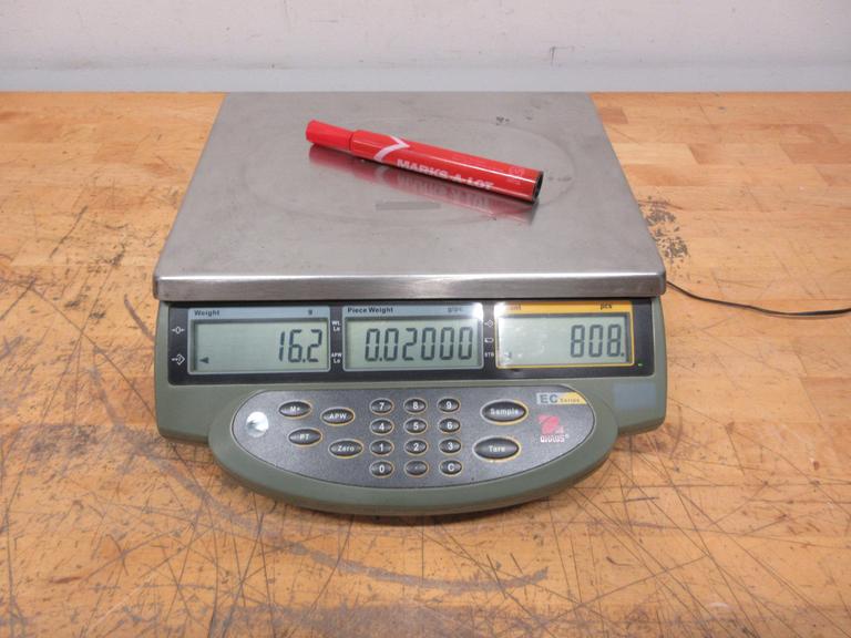 Ohaus EC15 Digital Counting Scale 15000 g Capacity, 11.5" x 9" Platter, with Power Adapter