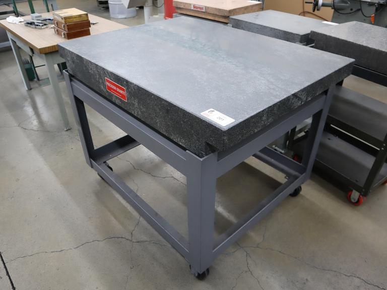 Precision Granite Surface Plate, 2-Ledge, Grade A, 48" x 36" x 6" with Portable Steel Stand