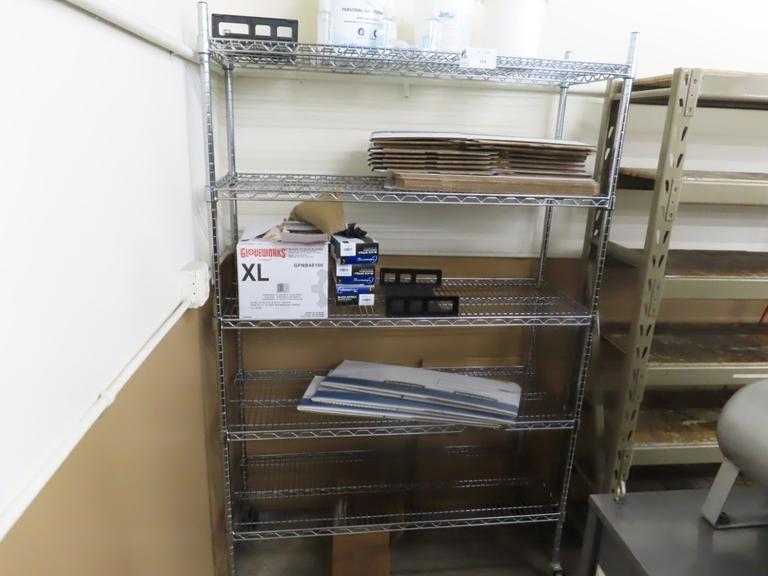Metro Style Wire Cart w Contents Portable On Casters