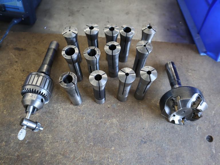 R8 Collets with Jacobs 0-1/2" Drill Chuck and Insert Cutter