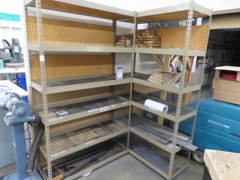 Adjustable Metal Shelves w Contents (2)