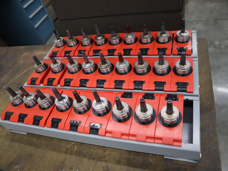 Haimer HSK40 Shrink Fit Tool Holders - 27 with Tool Rack (Fit Roders in this Auction)