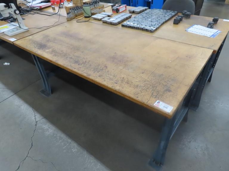 Work Bench, Wood Top, Metal Legs