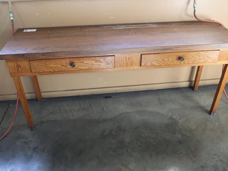 Wooden Shop Desk, 2 Drawers