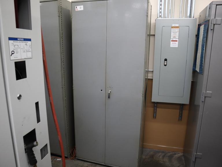 Metal Cabinet, 2 Door, 5 Adjustable Shelves - Contents