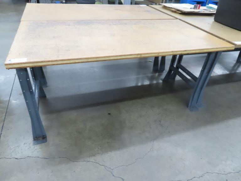 Work Bench, Wood Top, Metal Frame