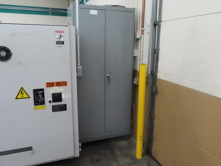 Heavy Duty Steel 2 Door Portable Cabinet on Casters- Contents Included