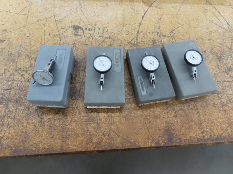 Dial Indicators Including (3) Mitutoyo 513-403 0.0001 and (1) Interapid .0005" Dialer Indicator w Cases