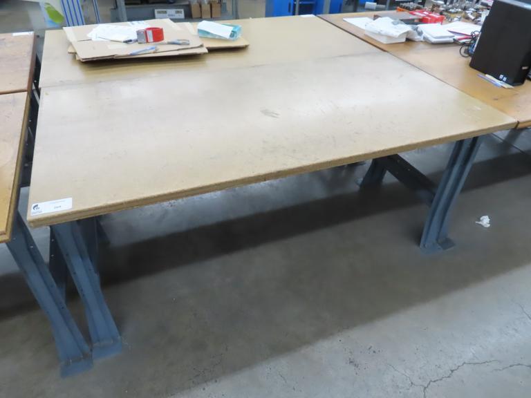 Work Bench, Wood Top, Metal Legs