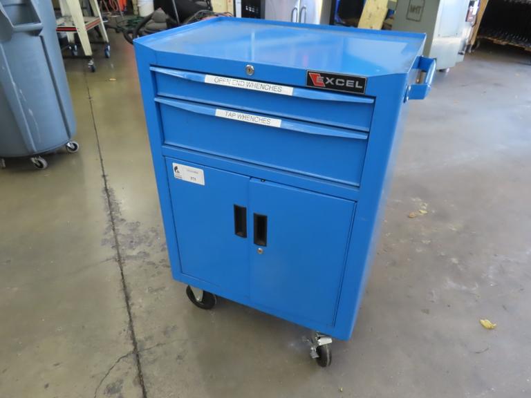 Xcel Two Drawer/2 Door Potable Cabinet On Casters w Contents, Locks and Keys