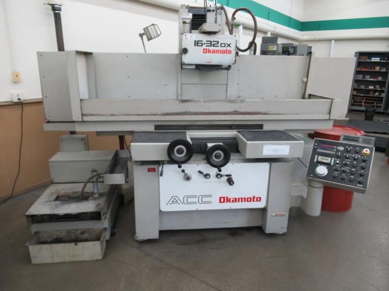 Okamoto ACC-16-32DX 3-Axis Hydraulic Surface Grinder with Incremental Down Feed. 16"x32" Chuck, Coolant System with Paper Filtration