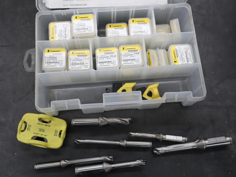 Kennametal Kentip Thru Spindle Coolant Insert Drills with Inserts in Divider Case