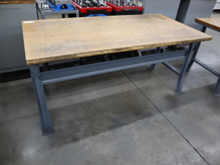 Work Bench, Wood Top, Metal Legs