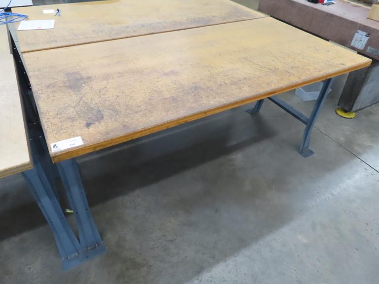 Work Bench, Wood Top, Metal Frame