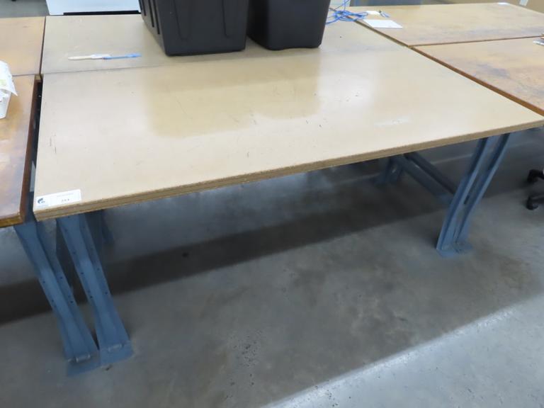 Work Bench, Wood Top, Metal Frame