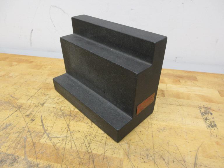 Rahn Black Granite Stepped Surface Plate 12" x 6" x 9" with Step Heights 2", 7", 9"