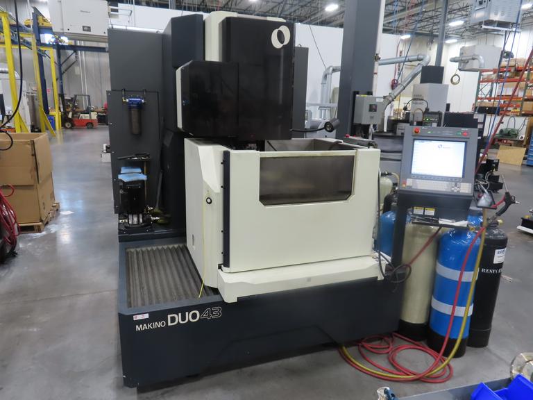 Makino Duo43 CNC Wire Type EDM, MGW-S6 Control, 34.25" x 29.72" Tank (Machine Prepped for Shipment)