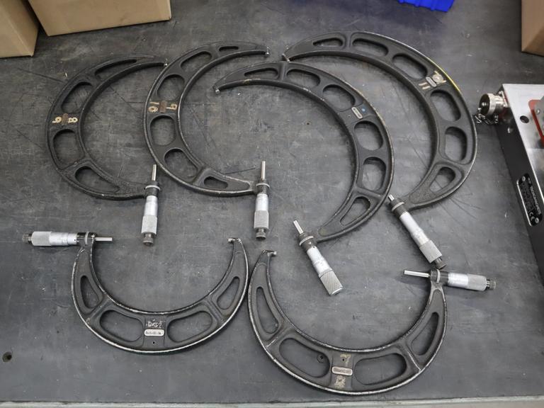 Sterret Micrometers: 5-7", 7-8", 8-9", 9-10", 10-11", 11-12"