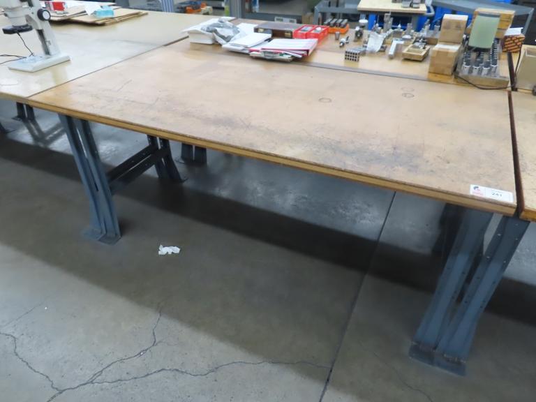 Work Bench, Wood Top, Metal Frame