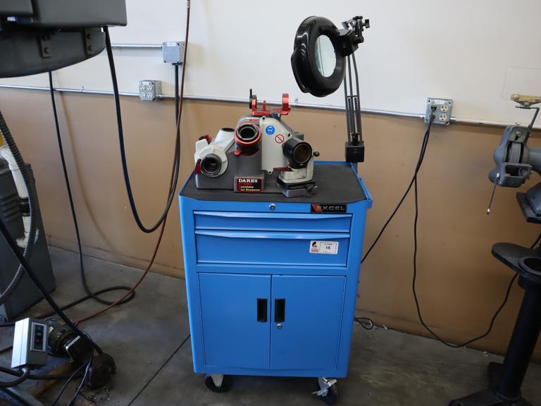 Darex XT3000 Expandable Tool Sharpener with Drawered Cabinet Base, Dust Collector