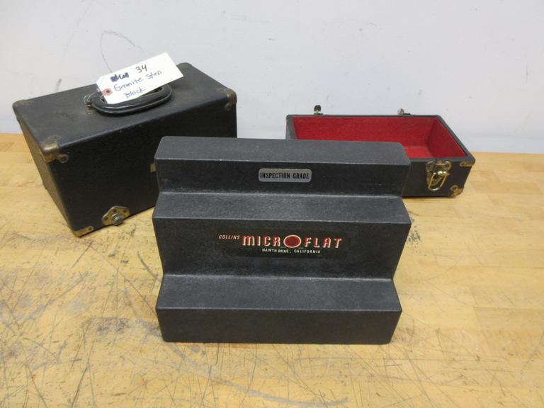 Collins Micro-Flat, Inspection Grade Granite Step Block with Protective Case 12" x 6" x 9"
