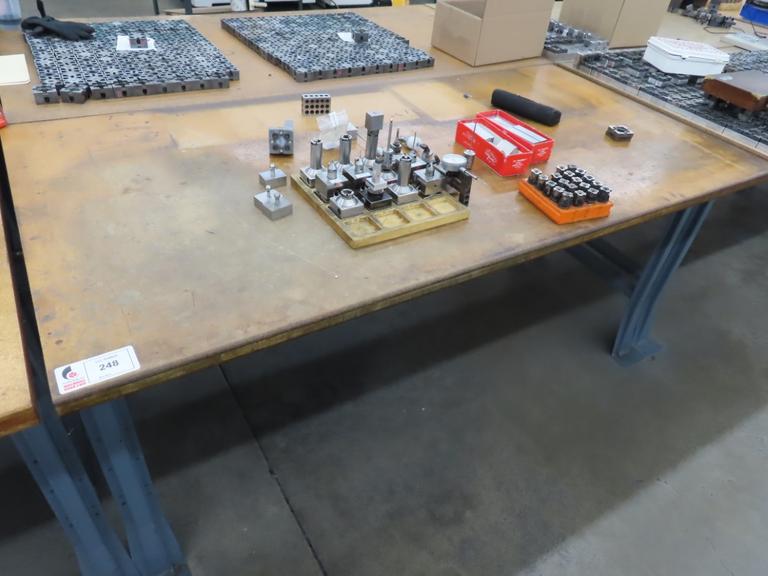 Work Bench, Wood Top, Metal Frame - NO CONTENTS