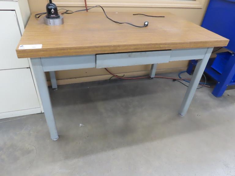 Work Desk w Metal Frame w Contents