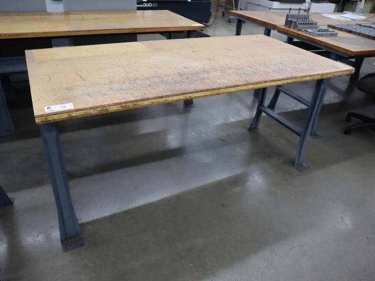 Work Bench, Wood Top, Metal Legs