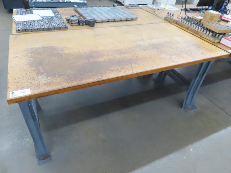 Work Bench, Wood Top, Metal Legs