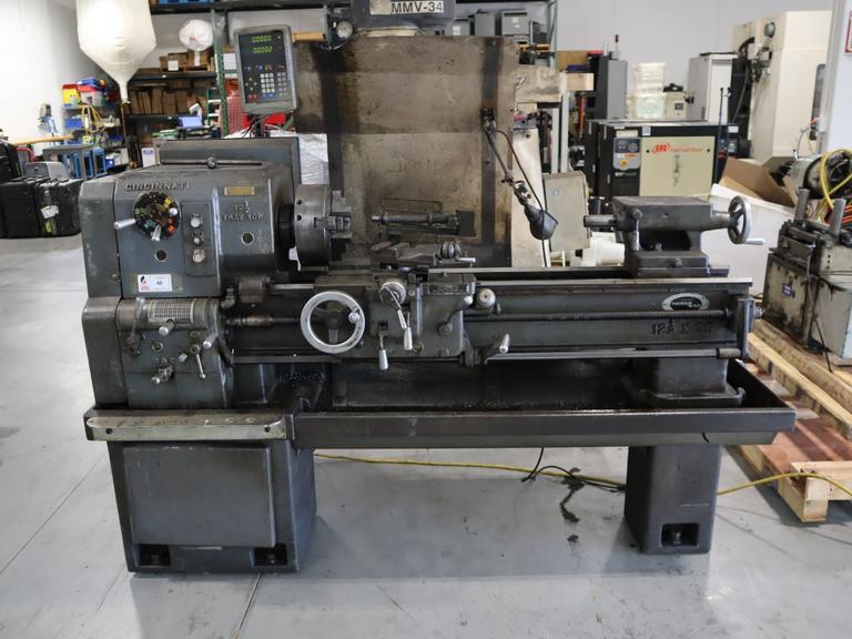 Cincinnati Tray Top 12-12" x 36" Engine Lathe, Geared Head, 1,800 RPM, 2 Axis DRO