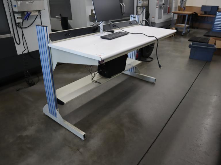 Work Bench with Formica Top, Lower Shelf, 110 Volt Power Strip - CONTENTS NOT INCLUDED