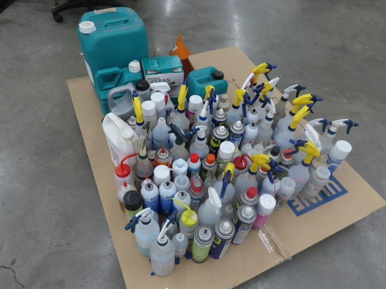 Assorted Cleaning Supplies and Spray Bottles, Spindle Lube And MORE!