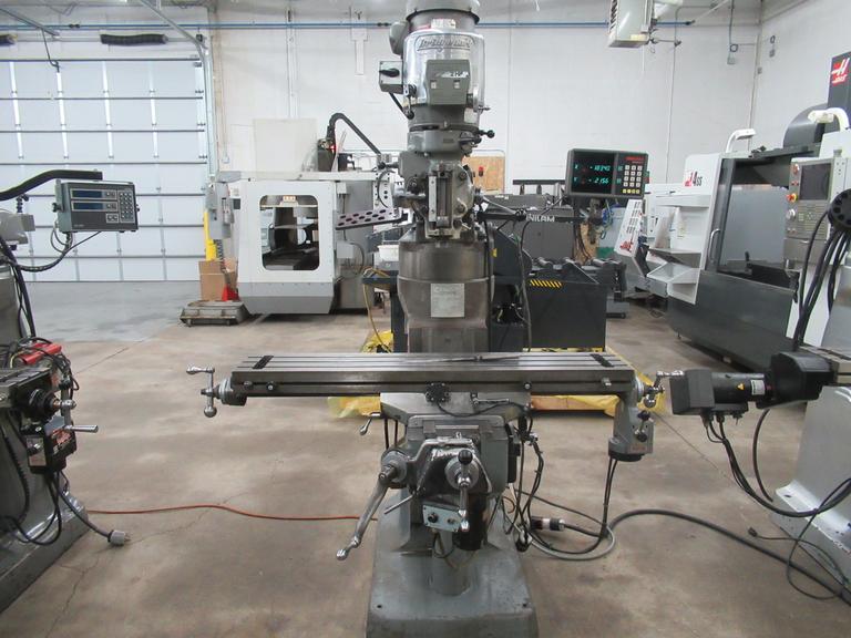 Bridgeport Series I-2HP Vertical Knee Mill, 2-Axis DRO, 9" x 48" Table, Power Table Feed