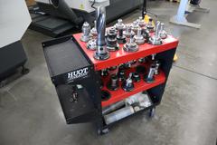 Huot 50 Taper Tool Cart with CT50 Tool Holders, Haas Retention Knobs, Step Clamps