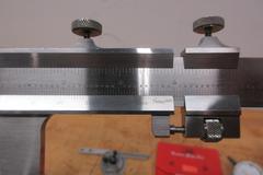 Etalon 14" Vernier Caliper, (2) Mitutoyo Protractors, Fowler 1" Travel Indicator, Mag Base Indicator Holder, SPI Radius and Surface Finish Gages