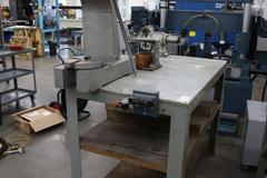 Arbor Press, E-Z Tapper and Bench Vise on Steel Table