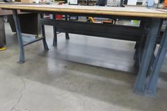 Work Bench, Wood Top, Metal Frame