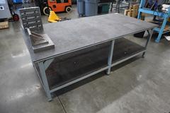 HD Steel Table w Plastic Surface - NO CONTENTS