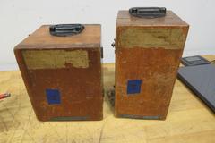 Star Brass Mf'g Co. ***Antique*** Single Range Deadweight Gage Tester with 74.5 Lbs of Brass Weight Sets in Original Wooden Boxes