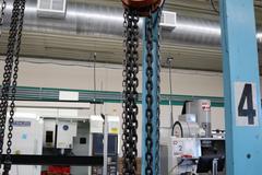 Midwest Crane Heavy Duty Mold Table with Overhead Crane, 4,000 #Capacity, CM Lodestar 2 Ton and 1/2 Ton Hand Chain Hoists 