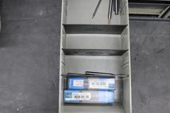 Multi-Drawer Cabinet (16) with Contents: Carbide End Mills, HSS Drills and More