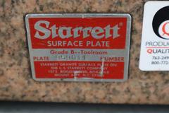 Starret Pink Granite Surface Plate, Grade B, 2-Ledge, 18" x 24" x 4", with Portable Steel Stand